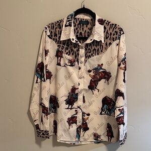 Really cool western Rodeo shirt in lightweight polyester.  NWOT